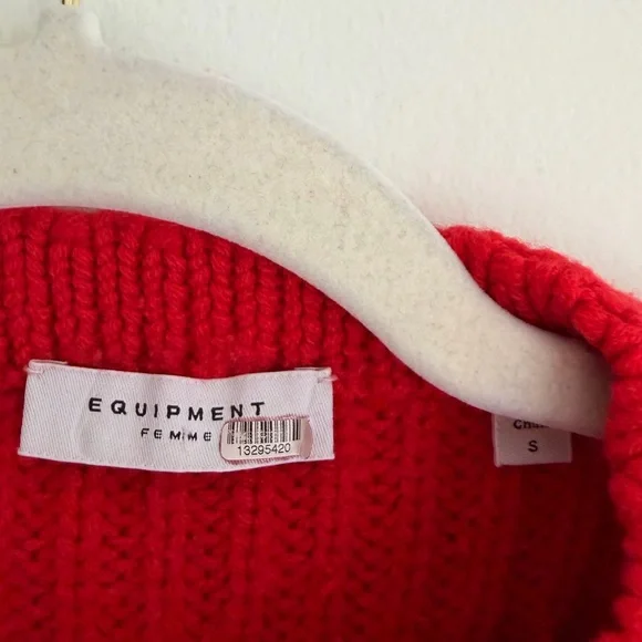 Equipment Vibrant Red Cowl Neck Sweater - Picture 6 of 11